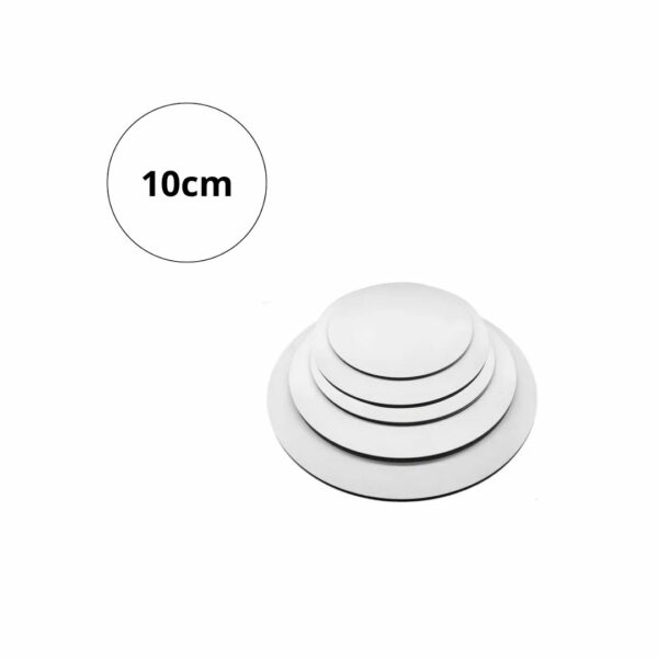 Cake Board Redondo Branco de 10cm em MDF 2.8mm - Kit 10 peças